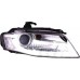 AUDI A4 B8 09-12 Chrome Projector Head Lamp w Light Bar Driving Lamp